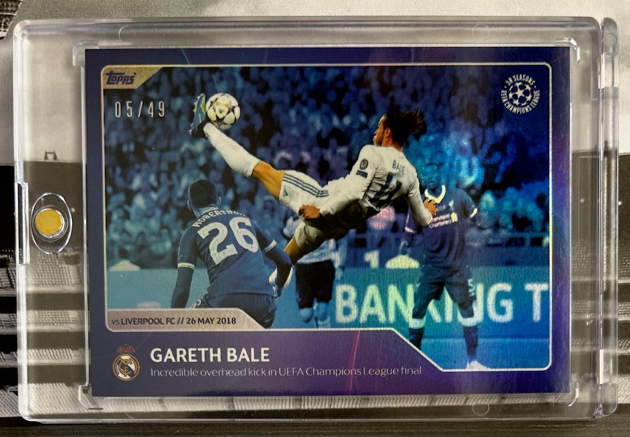 2023 Topps UEFA Champions League 30 Seasons Celebration - GARETH BALE (REAL MADRID) #001 Blue Parallel /49