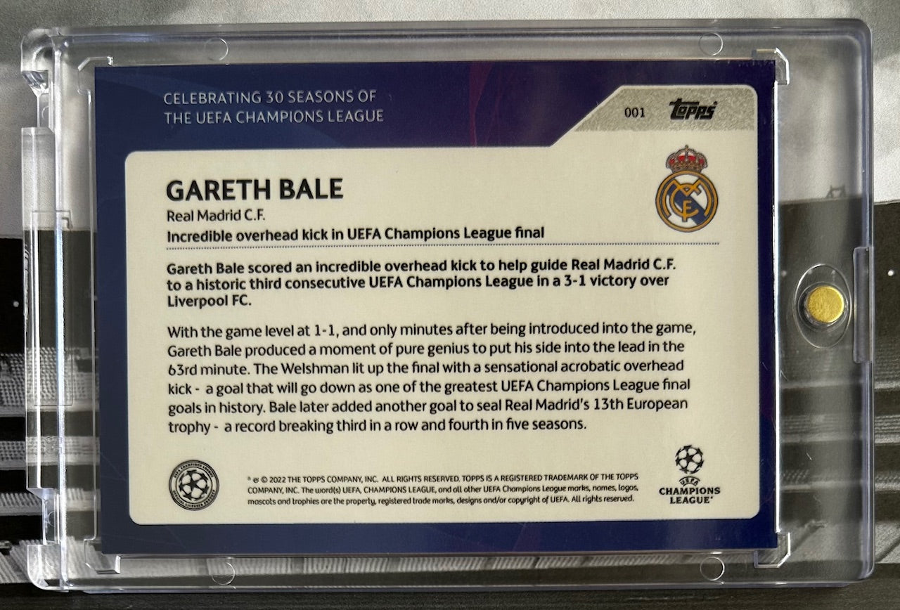 2023 Topps UEFA Champions League 30 Seasons Celebration - GARETH BALE (REAL MADRID) #001 Blue Parallel /49
