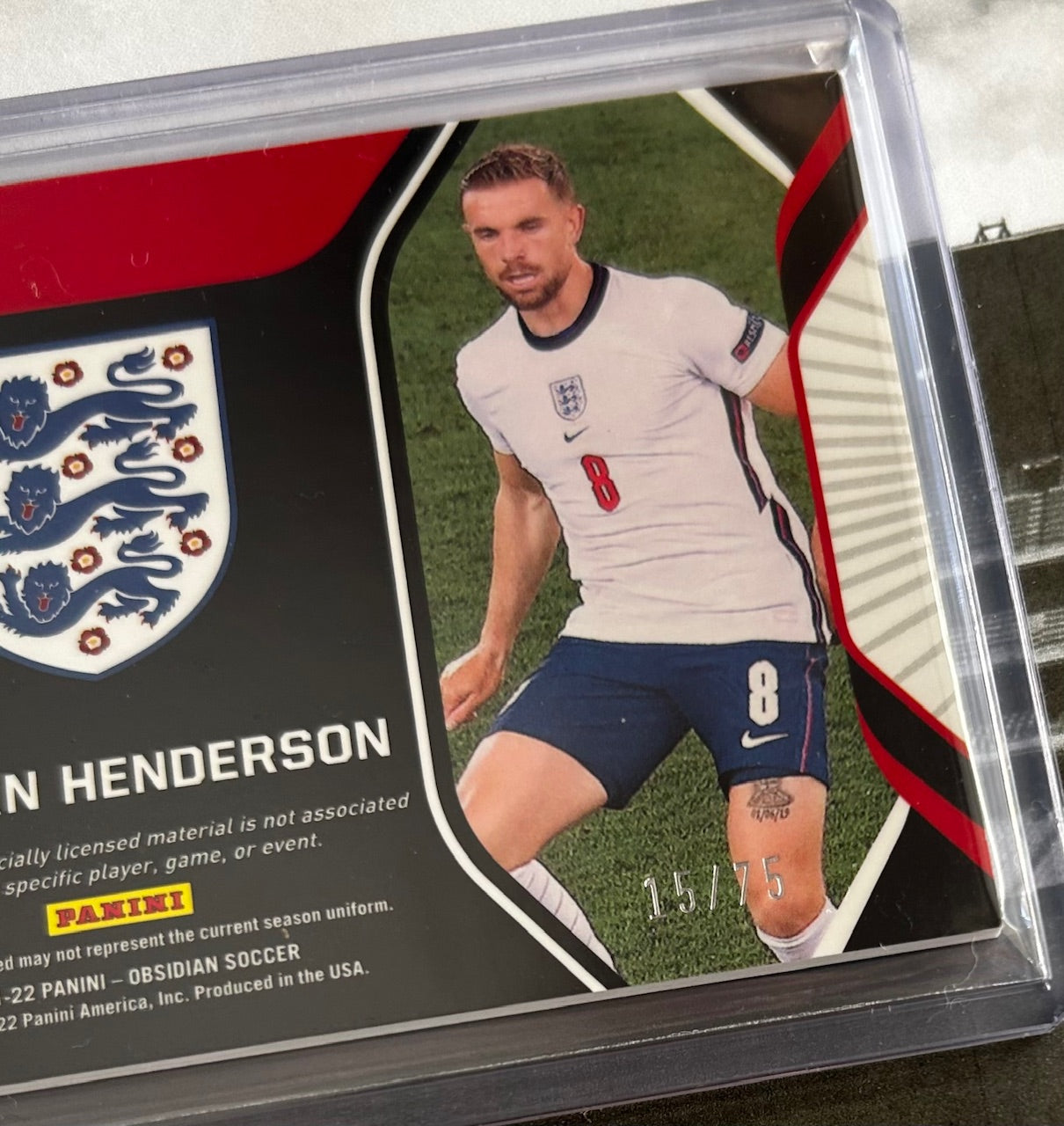 2021-22 Panini Obsidian Soccer - JORDAN HENDERSON (ENGLAND) Eruption Electric Etch Purple #E-JHE /75