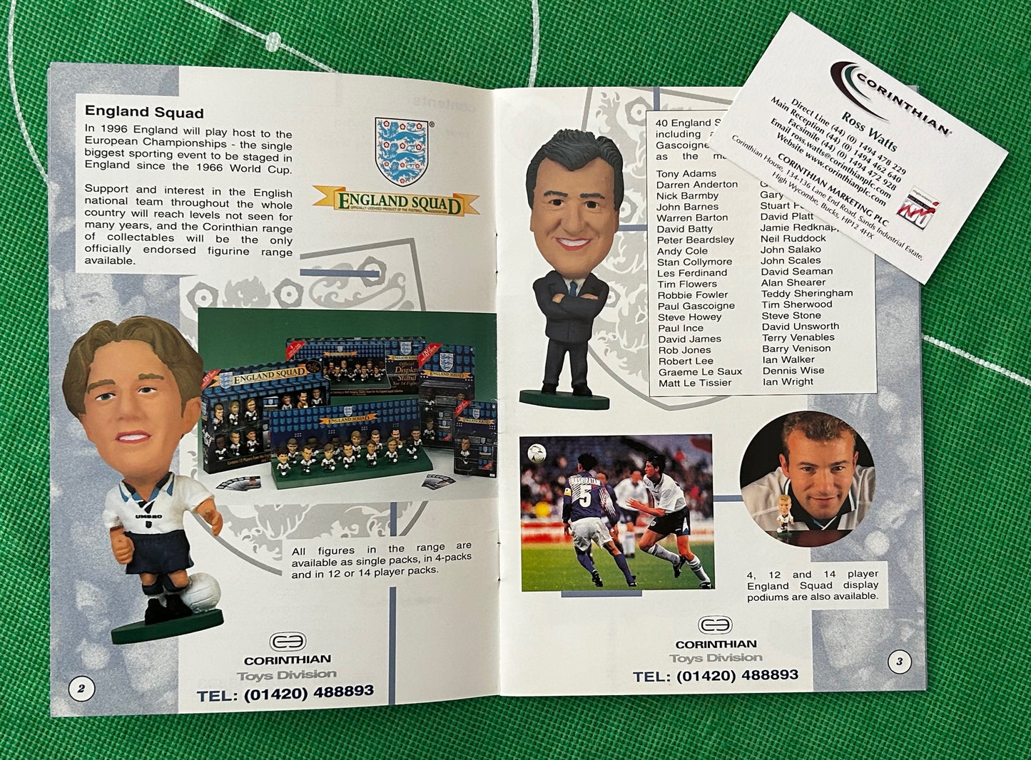 Corinthian Toys Division 1996 Catalogue - England, FAPL & SPL range (Original Copy signed by Ian Walker)