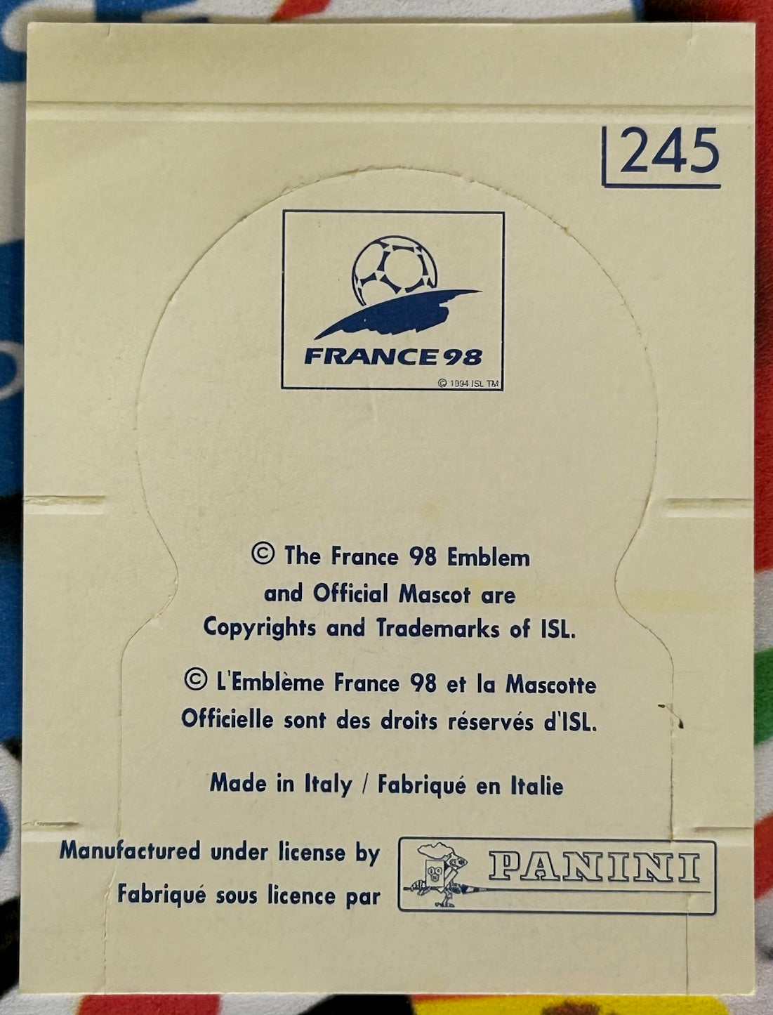 Panini FIFA World Cup France 98 Sticker - JOSE SANTIAGO CANIZARES (SPAIN) Pop-Up Version #245