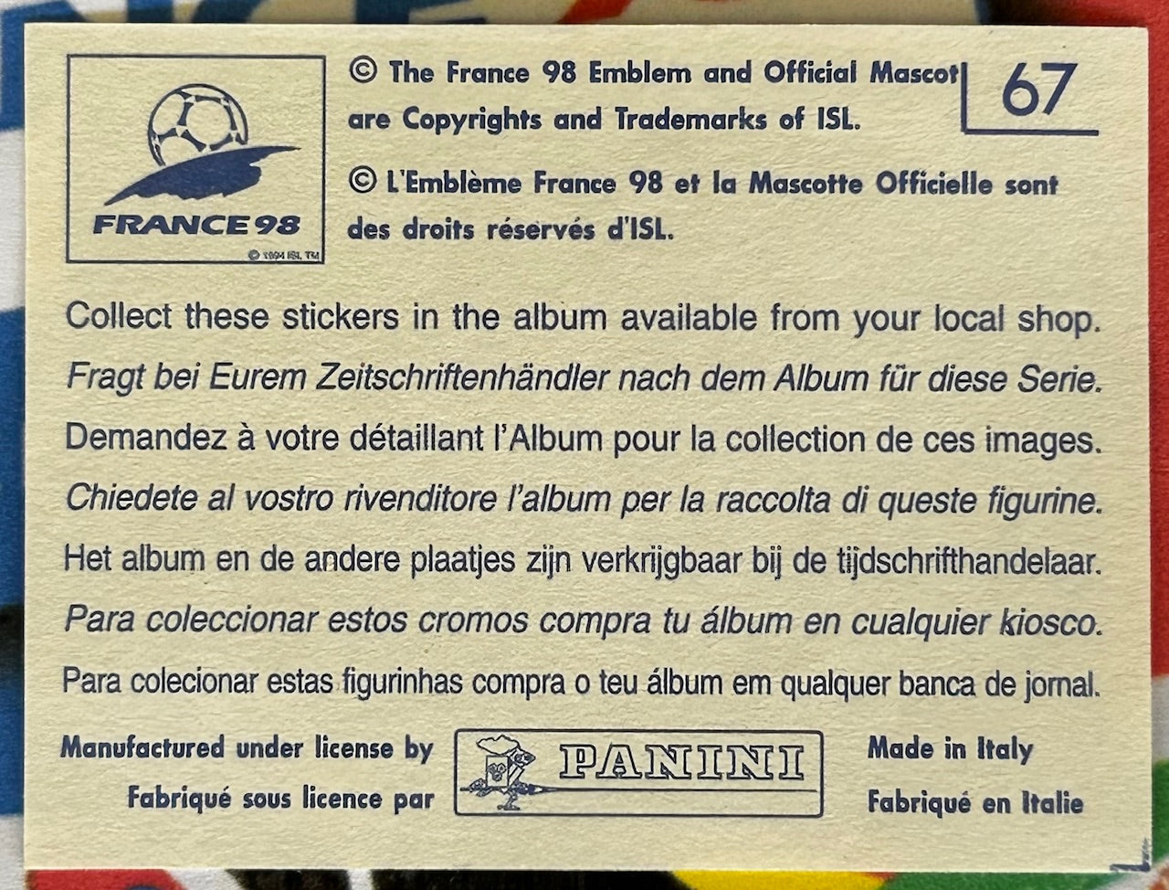 Panini FIFA World Cup France 98 Sticker - TEAM PHOTO (NORWAY) #67