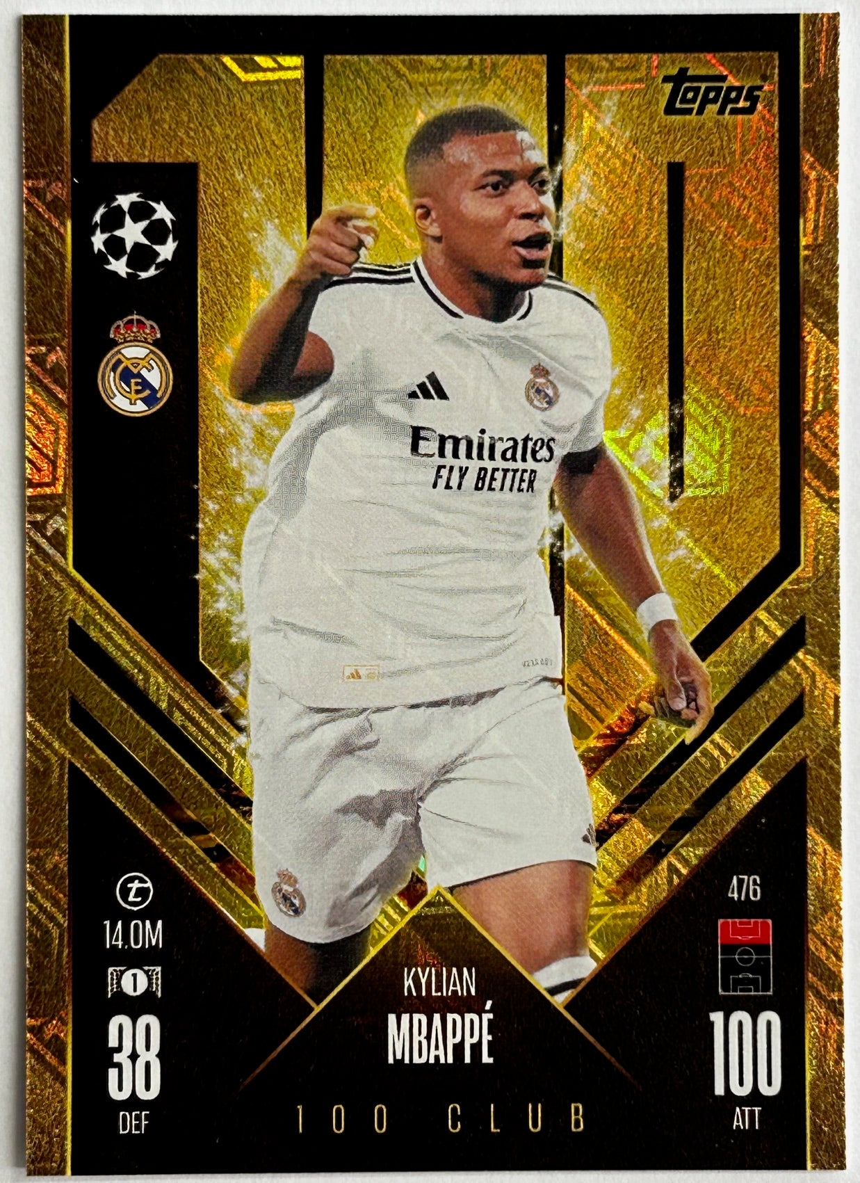 Topps 2024-25 Match Attax UEFA - KYLIAN MBAPPE (REAL MADRID) 100 Club #476