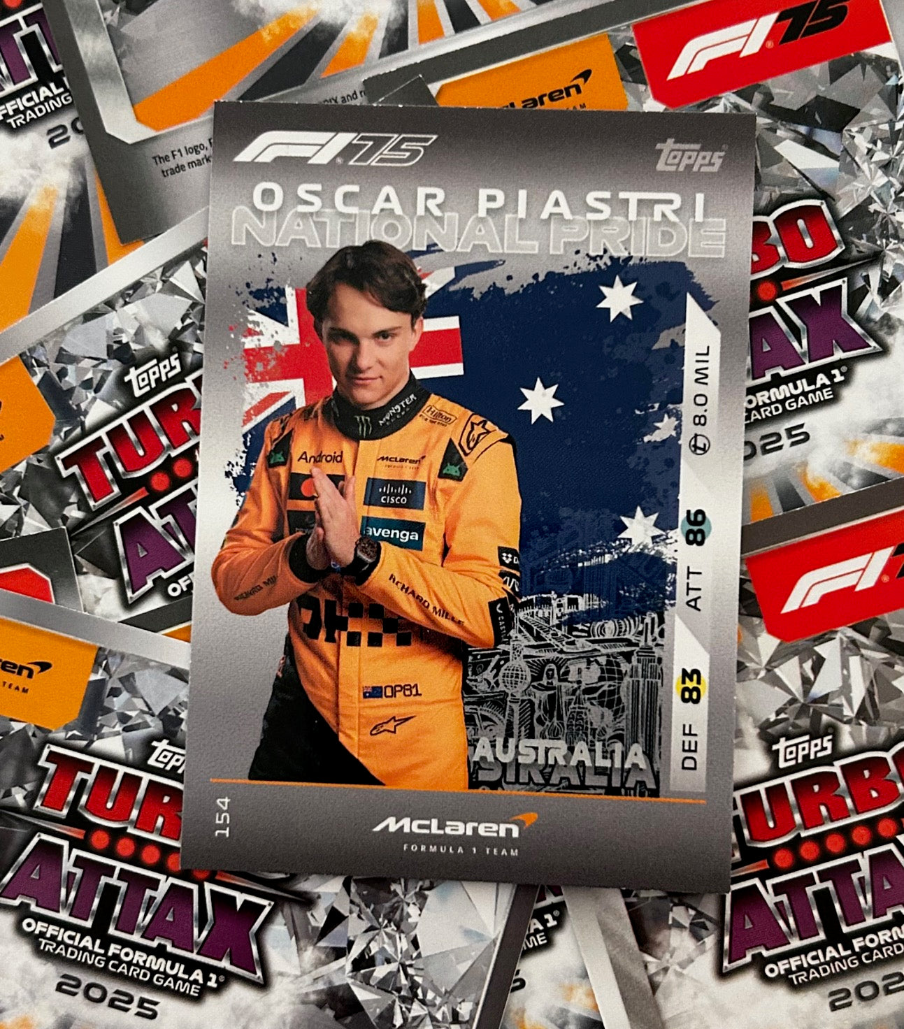 Topps F1 Turbo Attax 2025 - OSCAR PIASTRI (McLAREN) National Pride #154