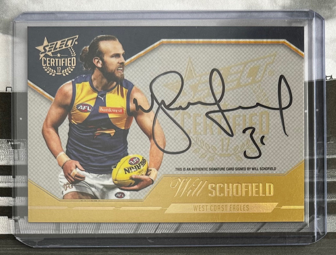 Select AFL 2017 Certified - WILL SCHOFIELD (WEST COAST EAGLES) Signature Card SCS34 /240