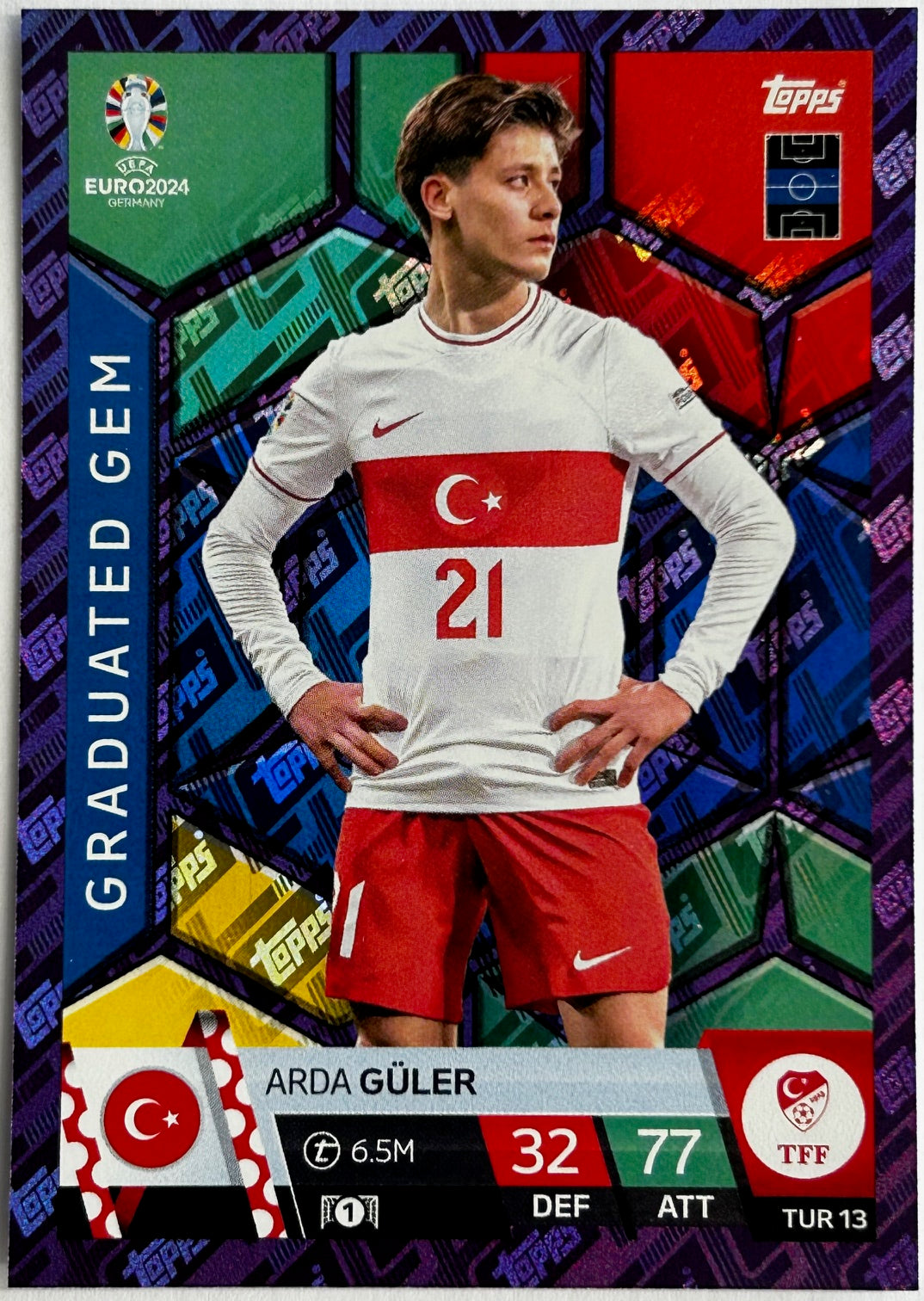 Topps Match Attax UEFA EURO 2024 - GULER (TURKEY) Purple Parallel Graduated Gem TUR13