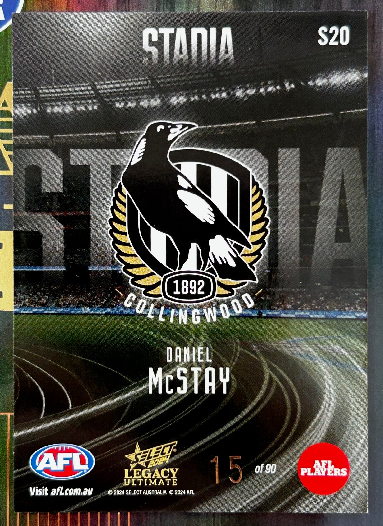 Select AFL Legacy 2024 - DANIEL McSTAY (COLLINGWOOD) Stadia S20 /90