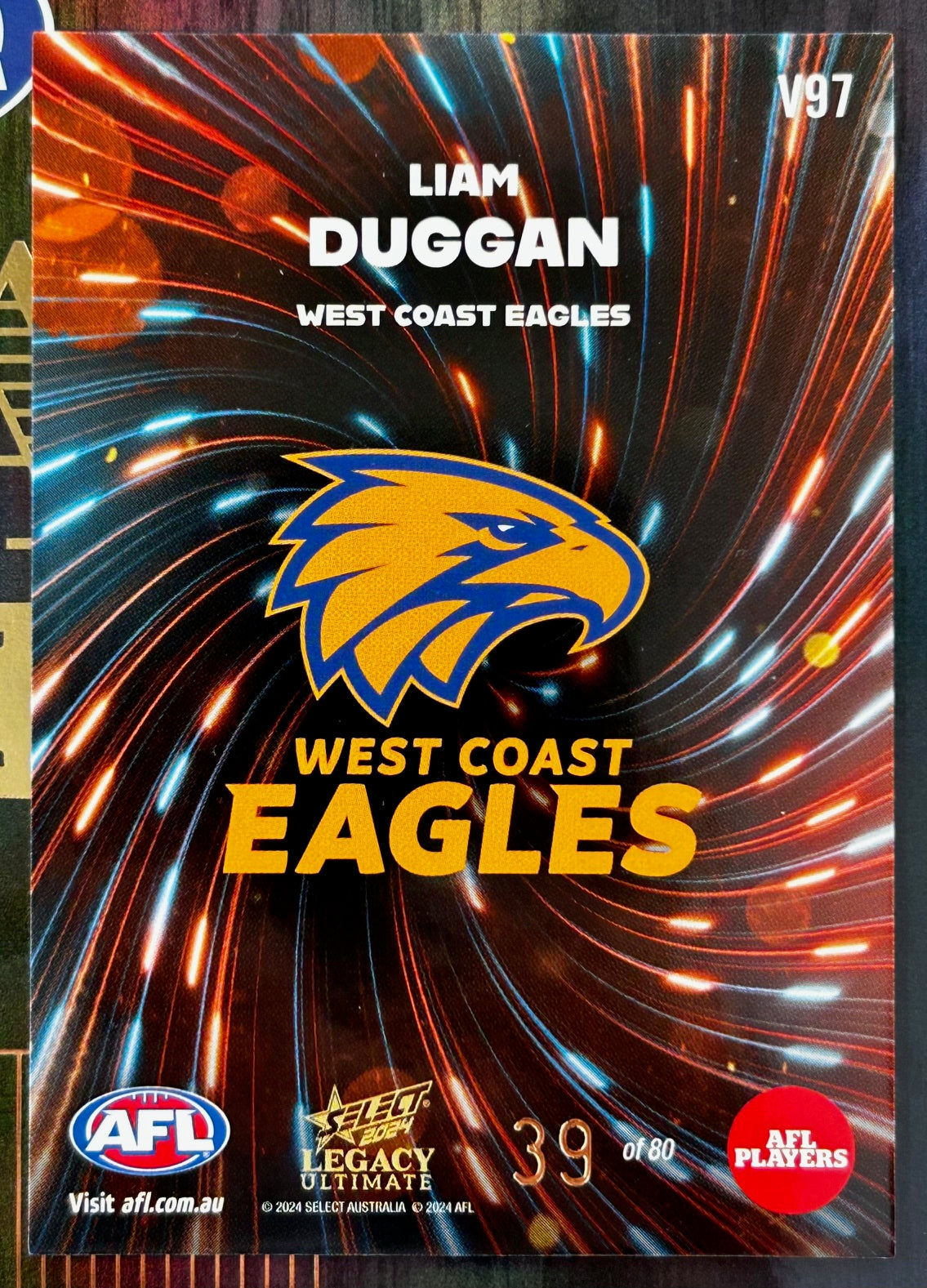 Select AFL Legacy 2024 - LIAM DUGGAN (WEST COAST EAGLES) Vortex V97 /80