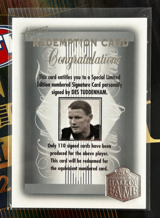 Select AFL 2024 Legacy Ultimate - DES TUDDENHAM (COLLINGWOOD & ESSENDON) Hall of Fame Inductee Signature Redemption /110