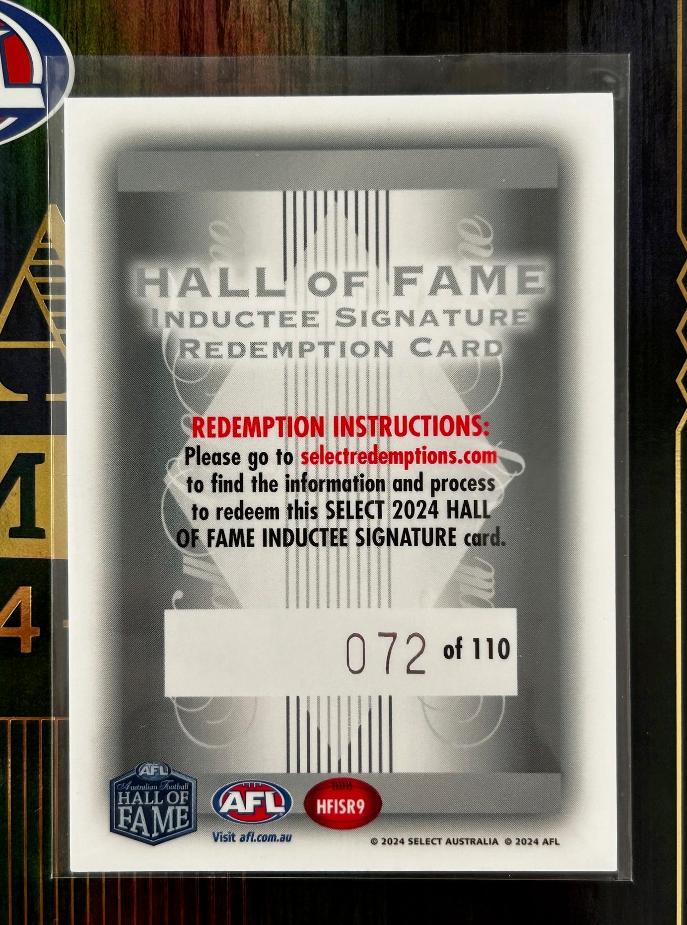 Select AFL 2024 Legacy Ultimate - DES TUDDENHAM (COLLINGWOOD & ESSENDON) Hall of Fame Inductee Signature Redemption /110