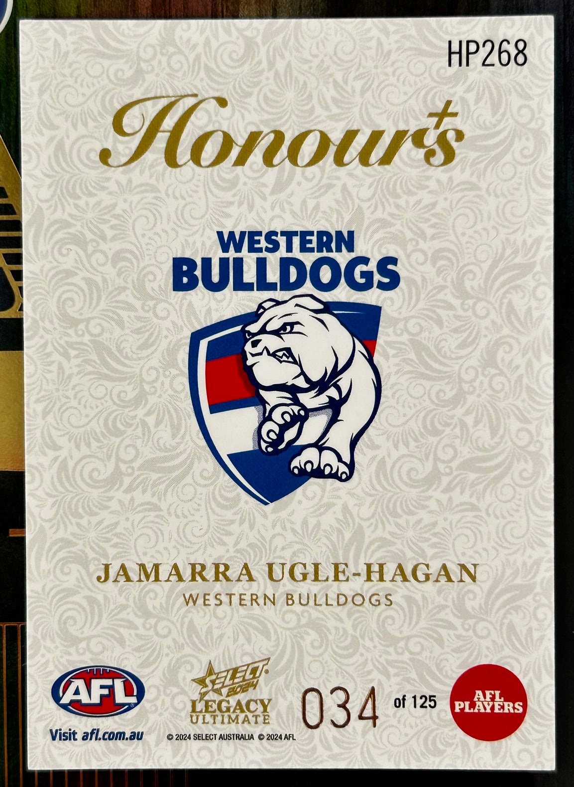 Select AFL 2024 Legacy Ultimate - JAMARRA UGLE-HAGAN (WESTERN BULLDOGS) Honours Plus HP268 /125