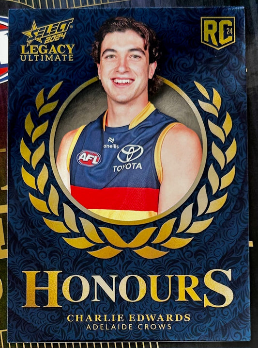 Select AFL 2024 Legacy Ultimate - CHARLIE EDWARDS (ADELAIDE CROWS) Honours RC Rookie H219 /255