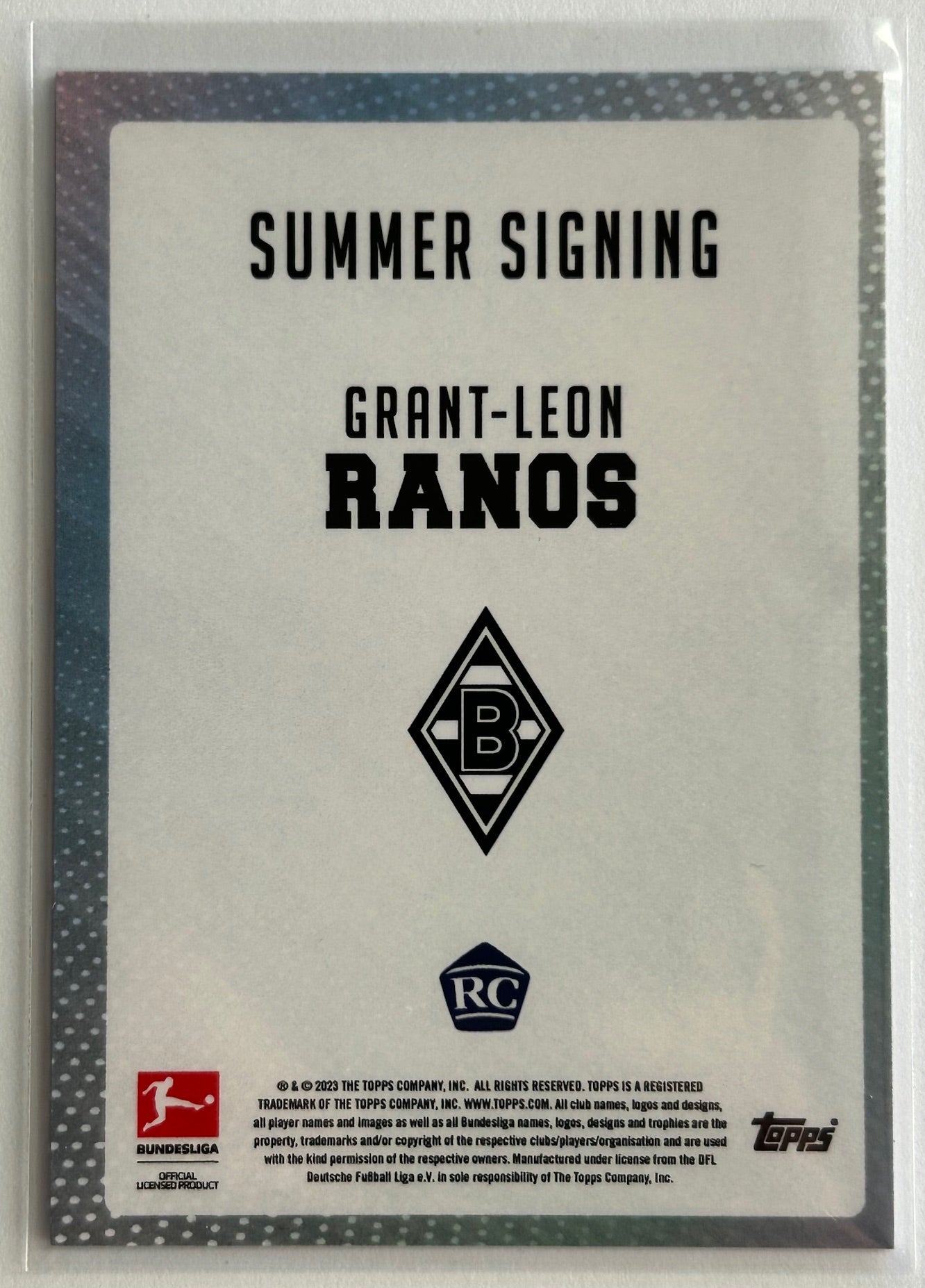 Topps Bundesliga Summer Signings 2023-24 - GRANT-LEON RANOS (BORUSSIA MONCHENGLADBACH) Summer Signing Parallel RC /99