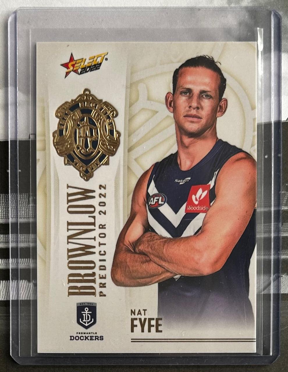 Select AFL Footy Stars 2022 - NAT FYFE (FREMANTLE DOCKERS) Brownlow Predictor Gold BPG33 /185