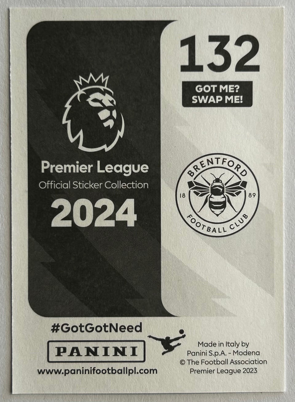 2024 Panini Premier League Sticker Collection - BRYAN MBEUMO (BRENTFORD) Elite #132