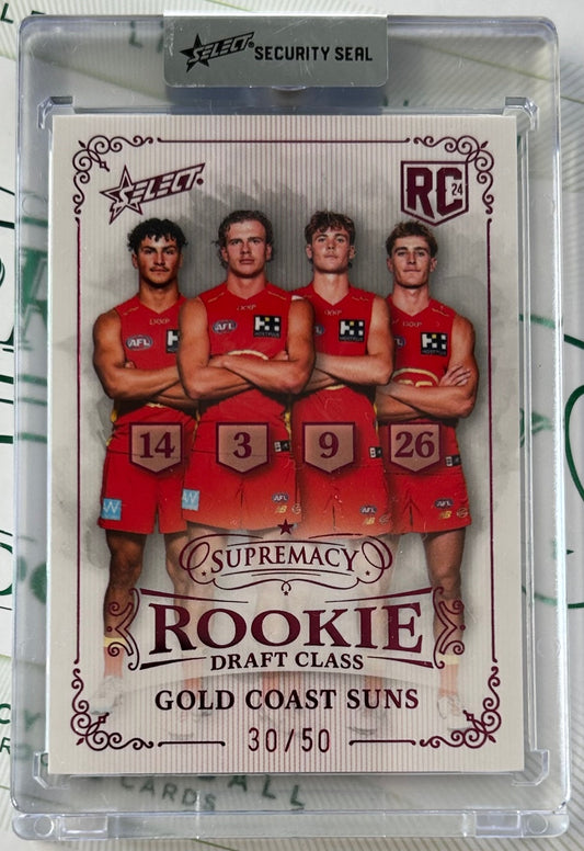 Select 2024 AFL Supremacy Rookies - ROOKIE DRAFT CLASS (GOLD COAST SUNS) RDC9