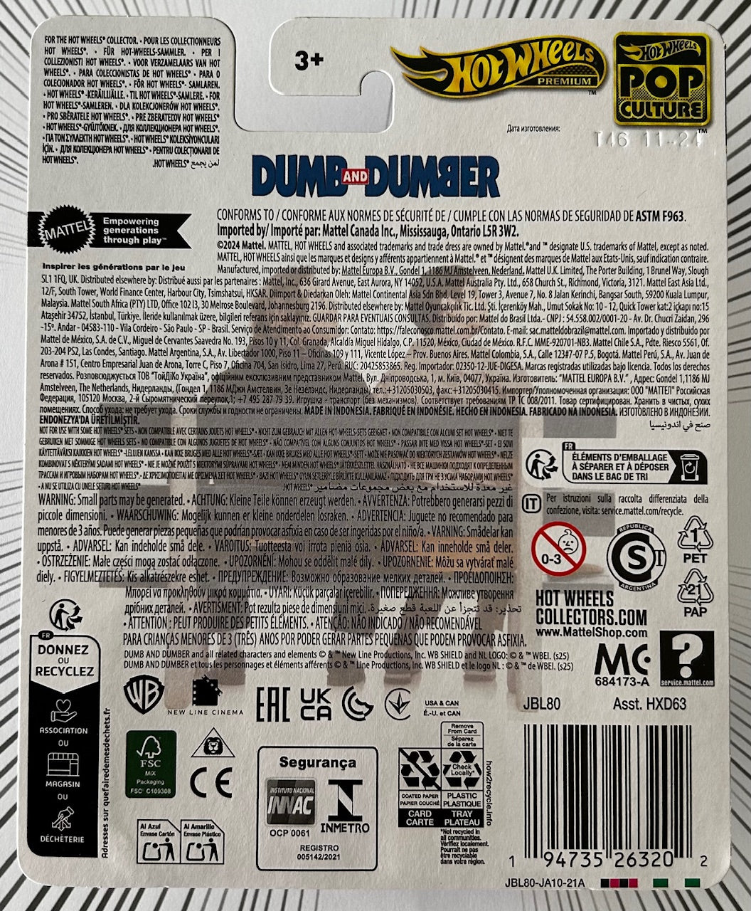 Mattel Hot Wheels Diecast 1:64 - Mutt Cutts Van (Dumb and Dumber) Pop Culture Series