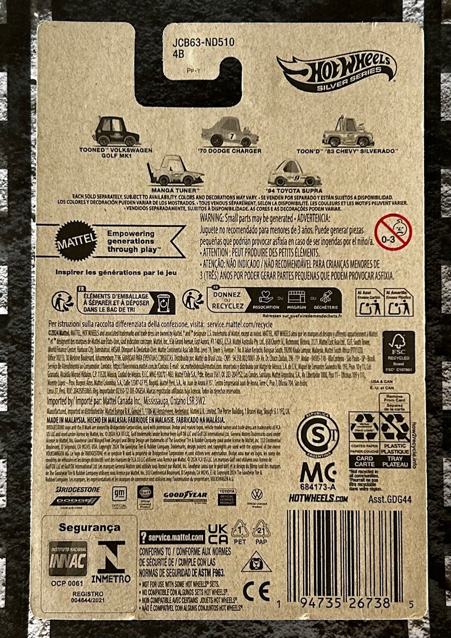 Mattel Hot Wheels Diecast Silver Series 1:64 - '70 Dodge Charger (Gulf Tooned)