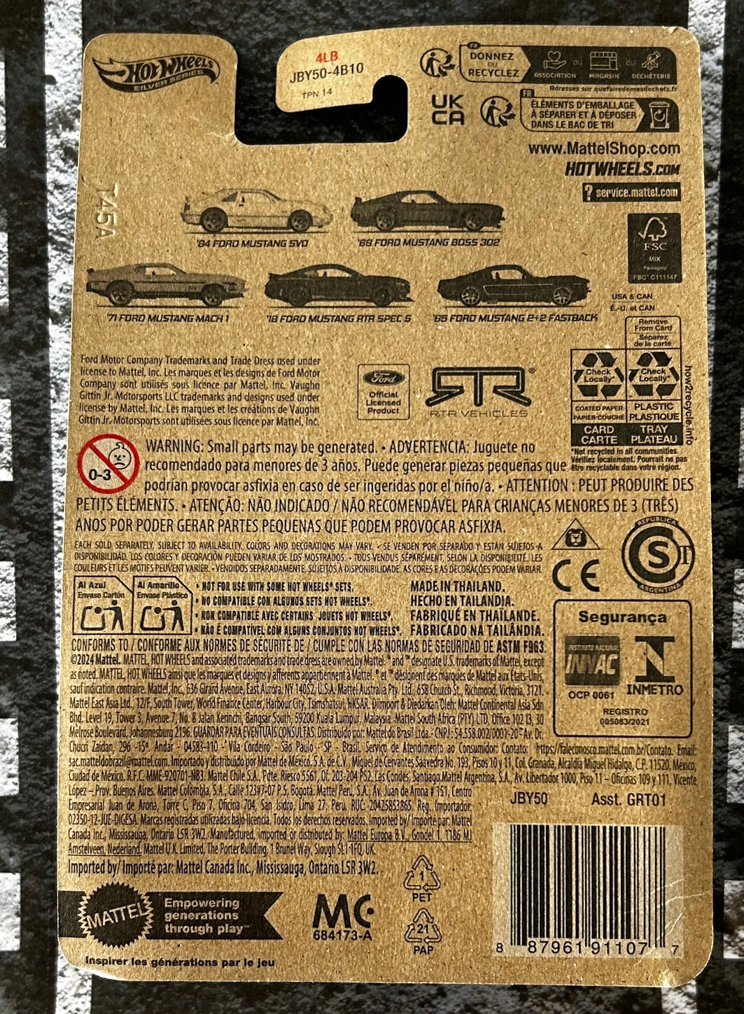 Mattel Hot Wheels Diecast Silver Series 1:64 - '84 Ford Mustang SVO (60 Years)