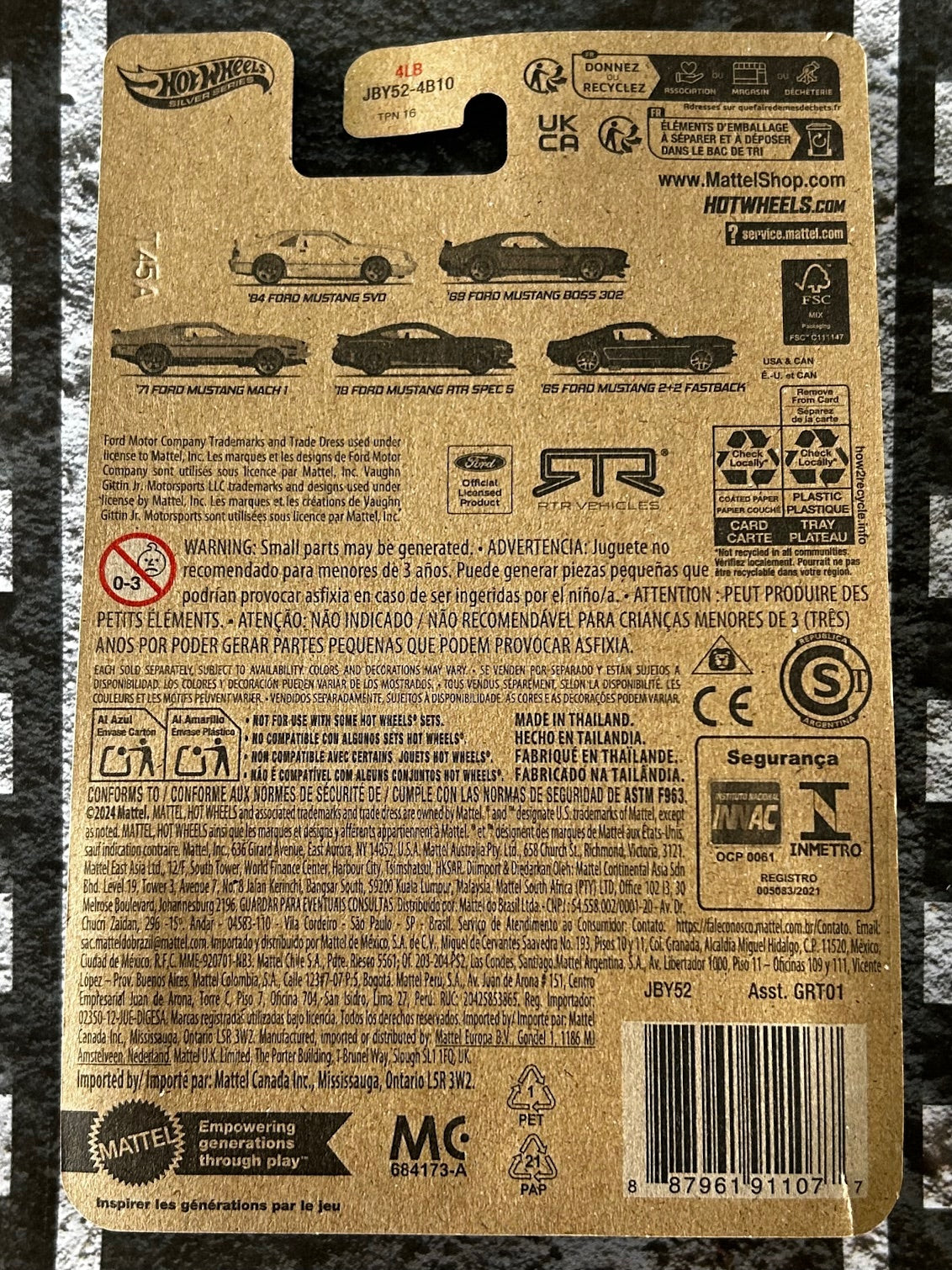 Mattel Hot Wheels Diecast Silver Series 1:64 - '71 Ford Mustang Mach 1 (60 Years)