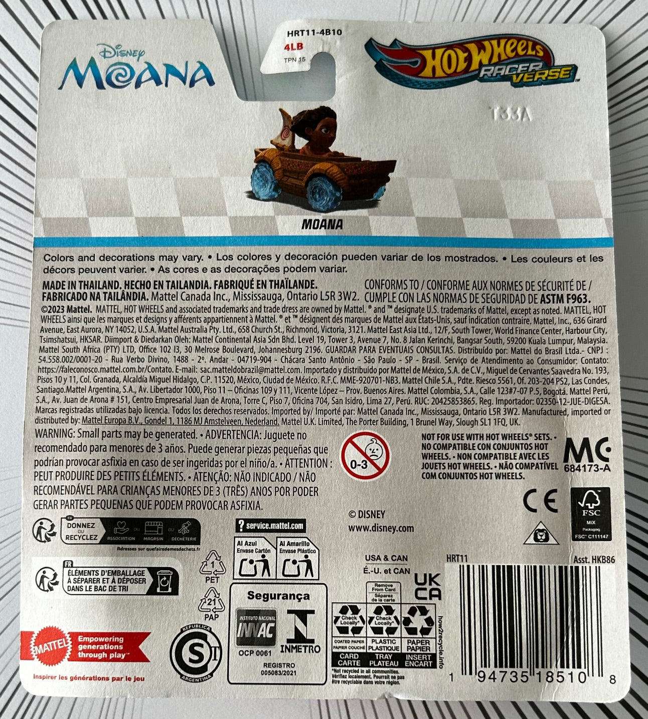 Mattel Hot Wheels RacerVerse - MOANA Disney Moana HRT11
