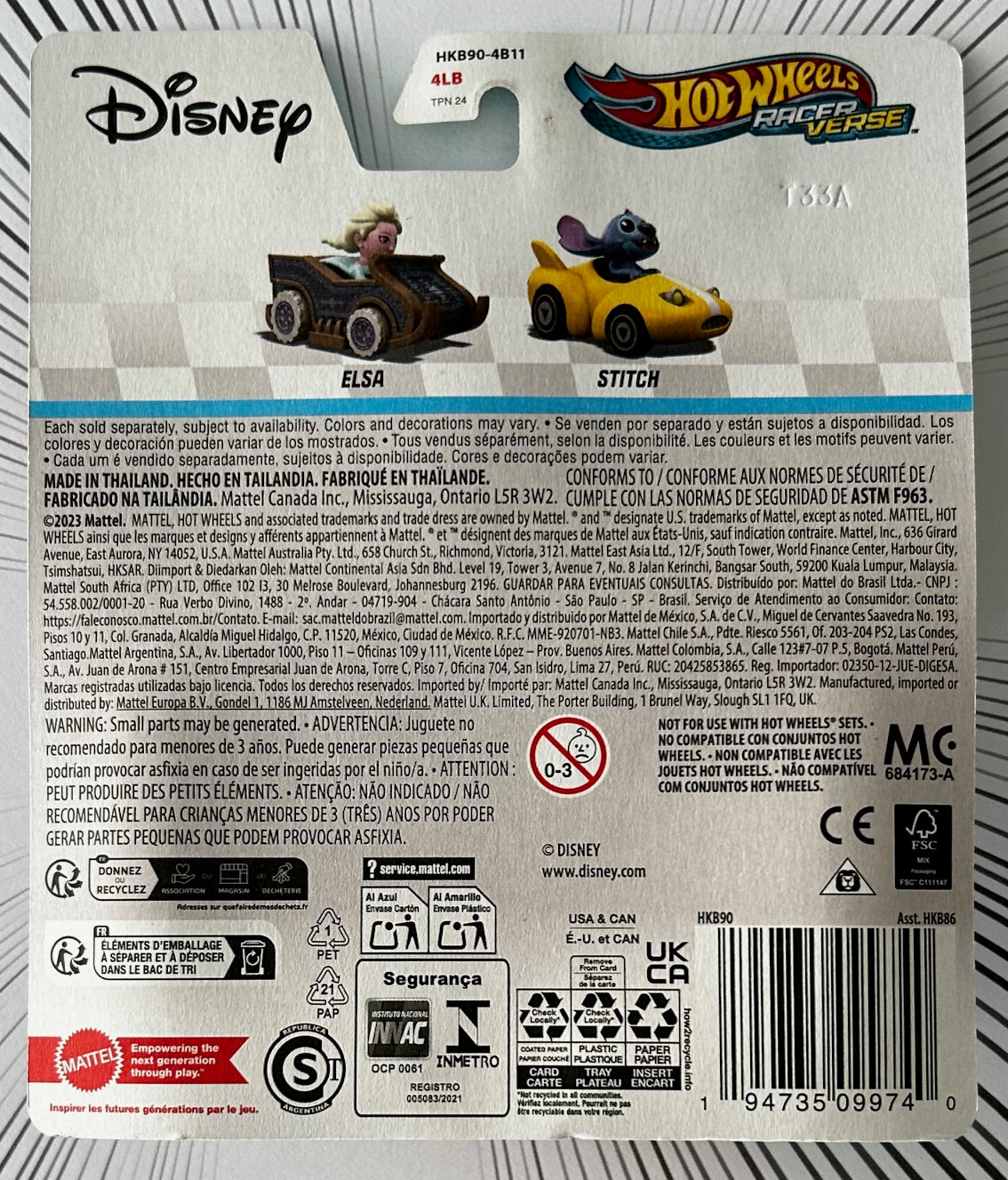 Mattel Hot Wheels RacerVerse - STITCH Disney Lilo & Stitch HKB90