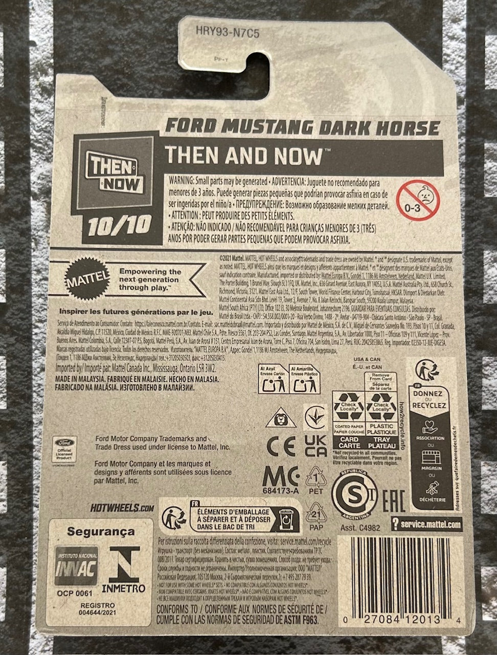 Mattel Hot Wheels Diecast Basic 1:64 - Ford Mustang Dark Horse Then And Now