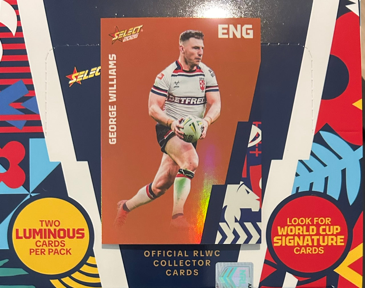Select Rugby League World Cup 2026 - GEORGE WILLIAMS (ENGLAND) Orange Parallel BO39 /175