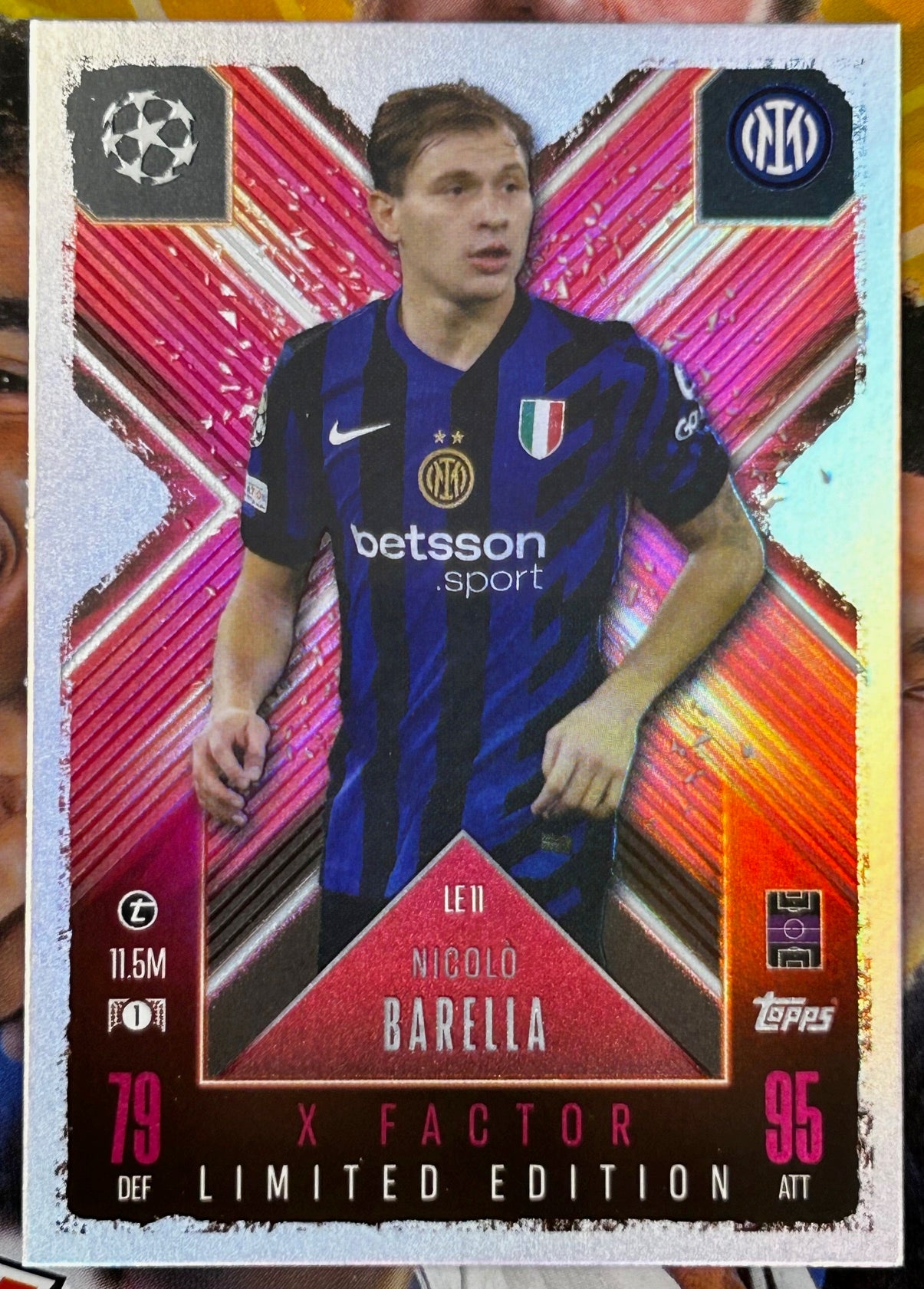 Topps 2024-25 Match Attax Extra UEFA - NICOLO BARELLA (INTER MILAN) X Factor Limited Edition #LE11