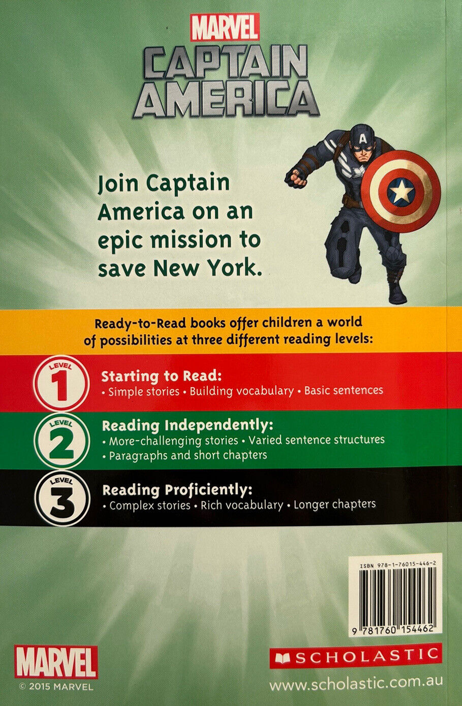 Marvel Books - CAPTAIN AMERICA'S MISSION Ready-To-Read Level 2