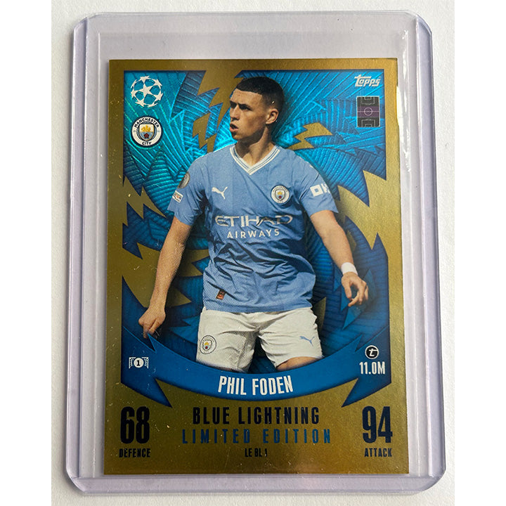 Topps 2023-24 Match Attax UEFA - FODEN (MAN CITY) Blue Lightning Limited Edition LEBL1