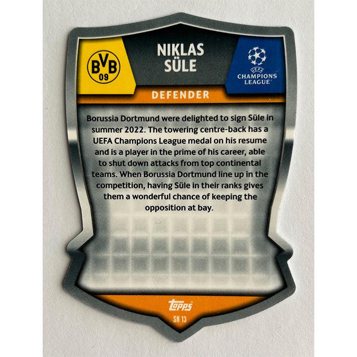 Topps 2023-24 Match Attax UEFA - SULE (BORUSSIA DORTMUND) Pro Elite Chrome Shield SH13