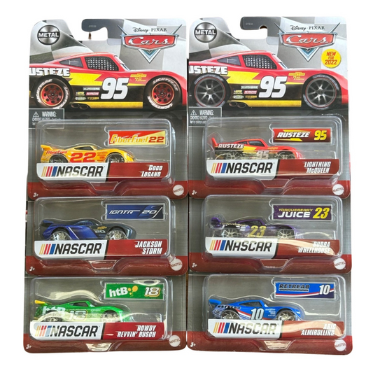 Mattel Disney Cars Metal 1:55 Diecast - COLLECTION OF SIX NASCAR SPECIAL EDITIONS