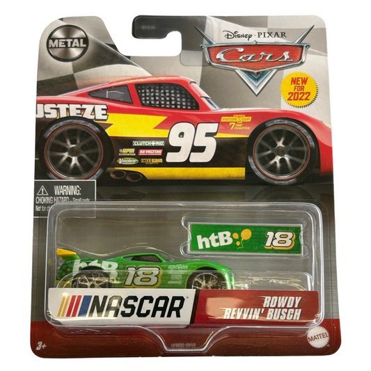 Mattel Disney Cars Metal 1:55 Diecast - ROWDY REVVIN' BUSCH htB 18 NASCAR