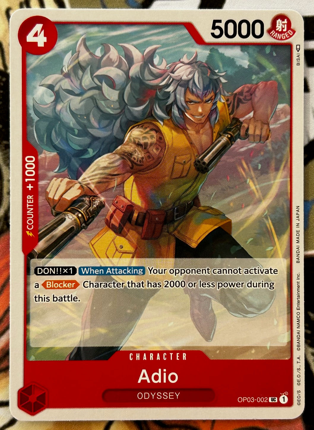 OP03-002 ADIO One Piece Character Card (Red) English JaqJnr OP03-002 ADIO One Piece Character Card (Red) English JaqJnr