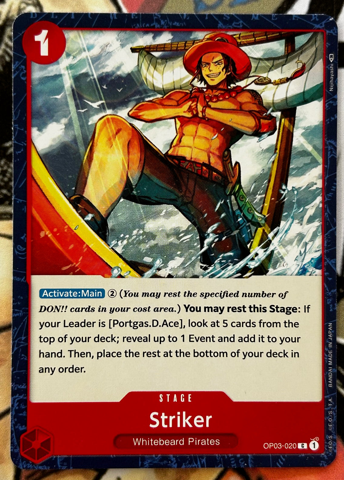 OP03-020 STRIKER One Piece Stage Card (Red) English