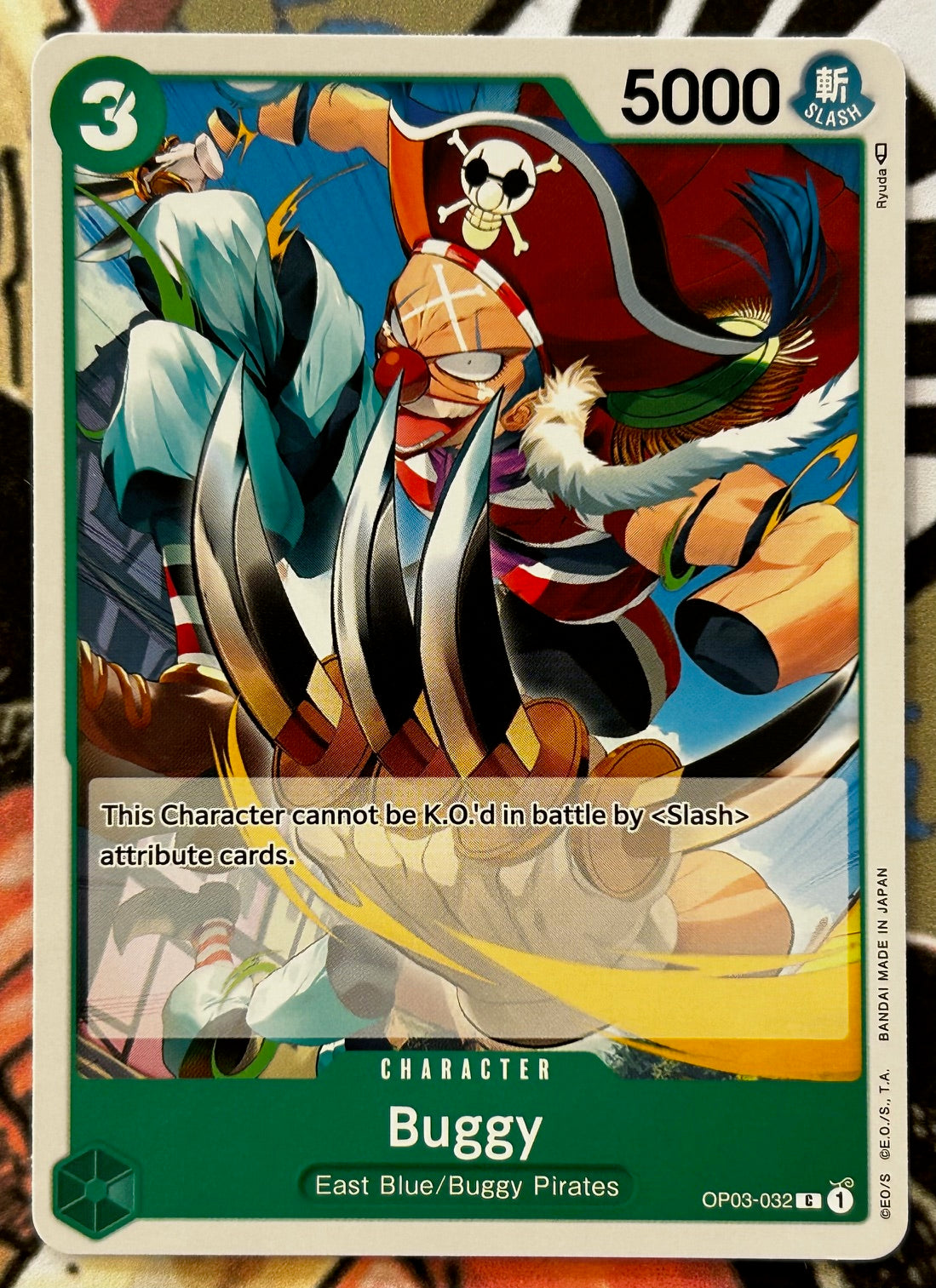 buggy one piece card game OP03-032 BUGGY One Piece Character Card (Green) English – JaqJnr