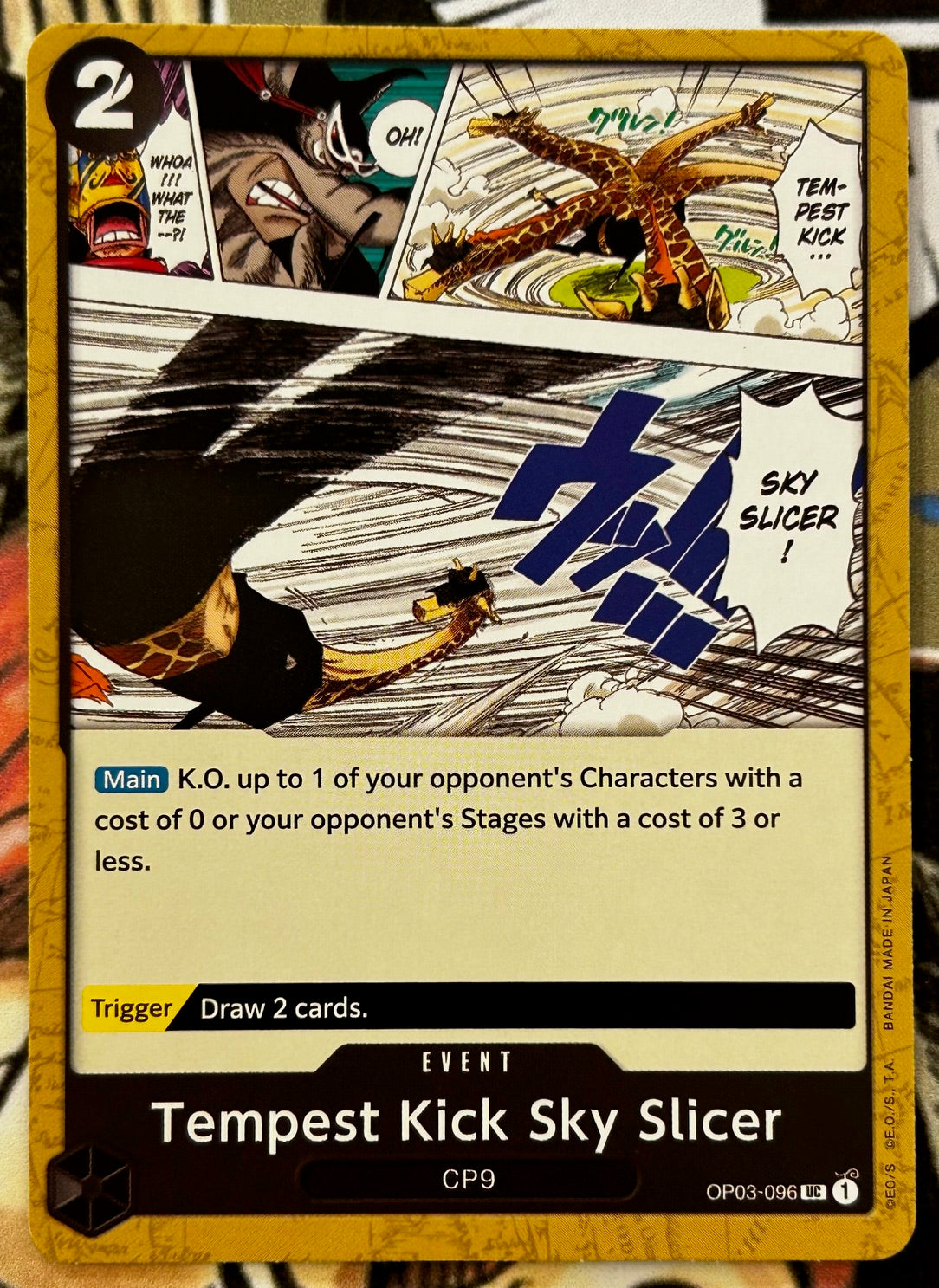 OP03-096 TEMPEST KICK SKYSLICER One Piece Event Card (Black