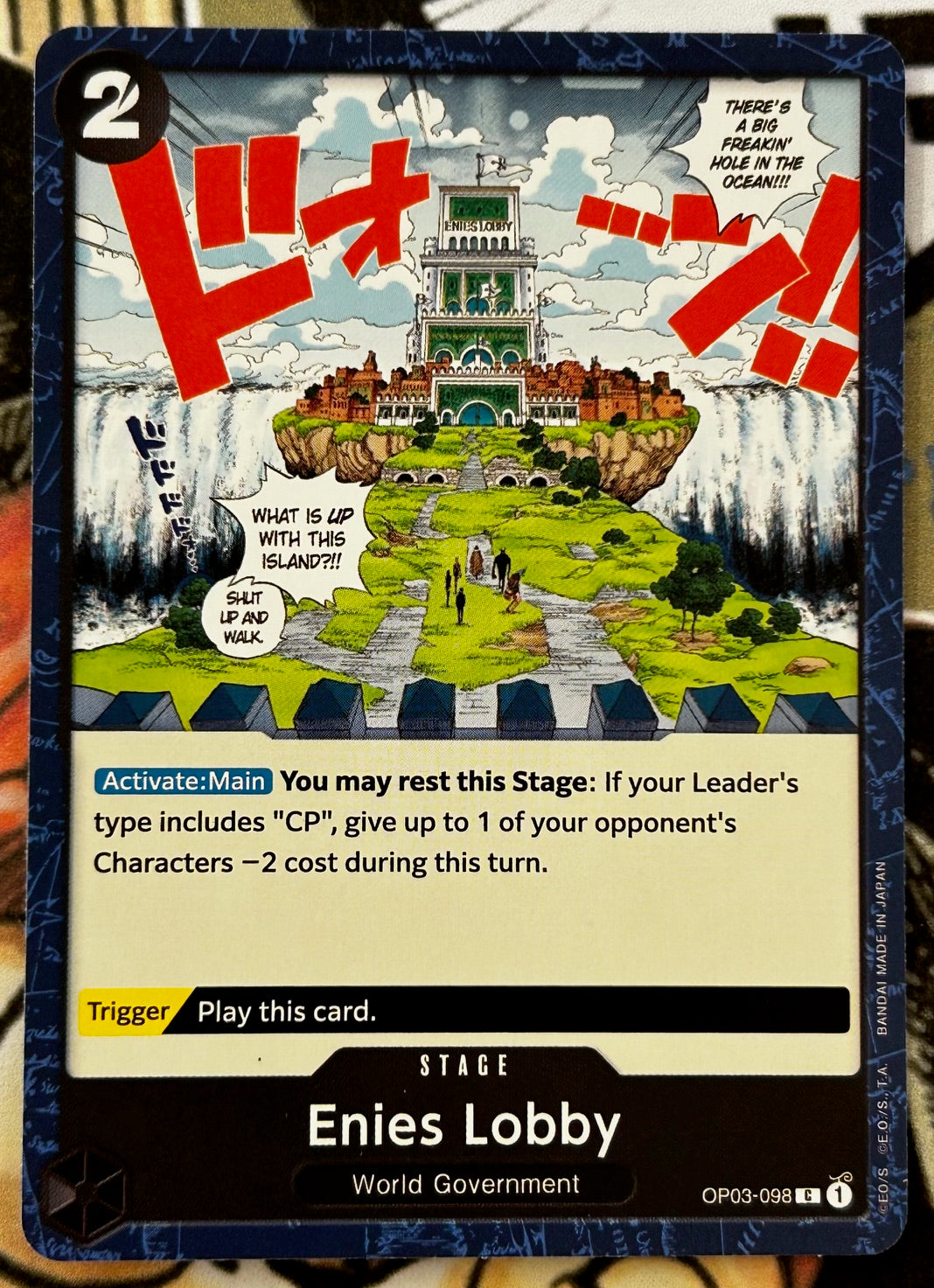 OP03-098 ENIES LOBBY One Piece Stage Card (Black) English