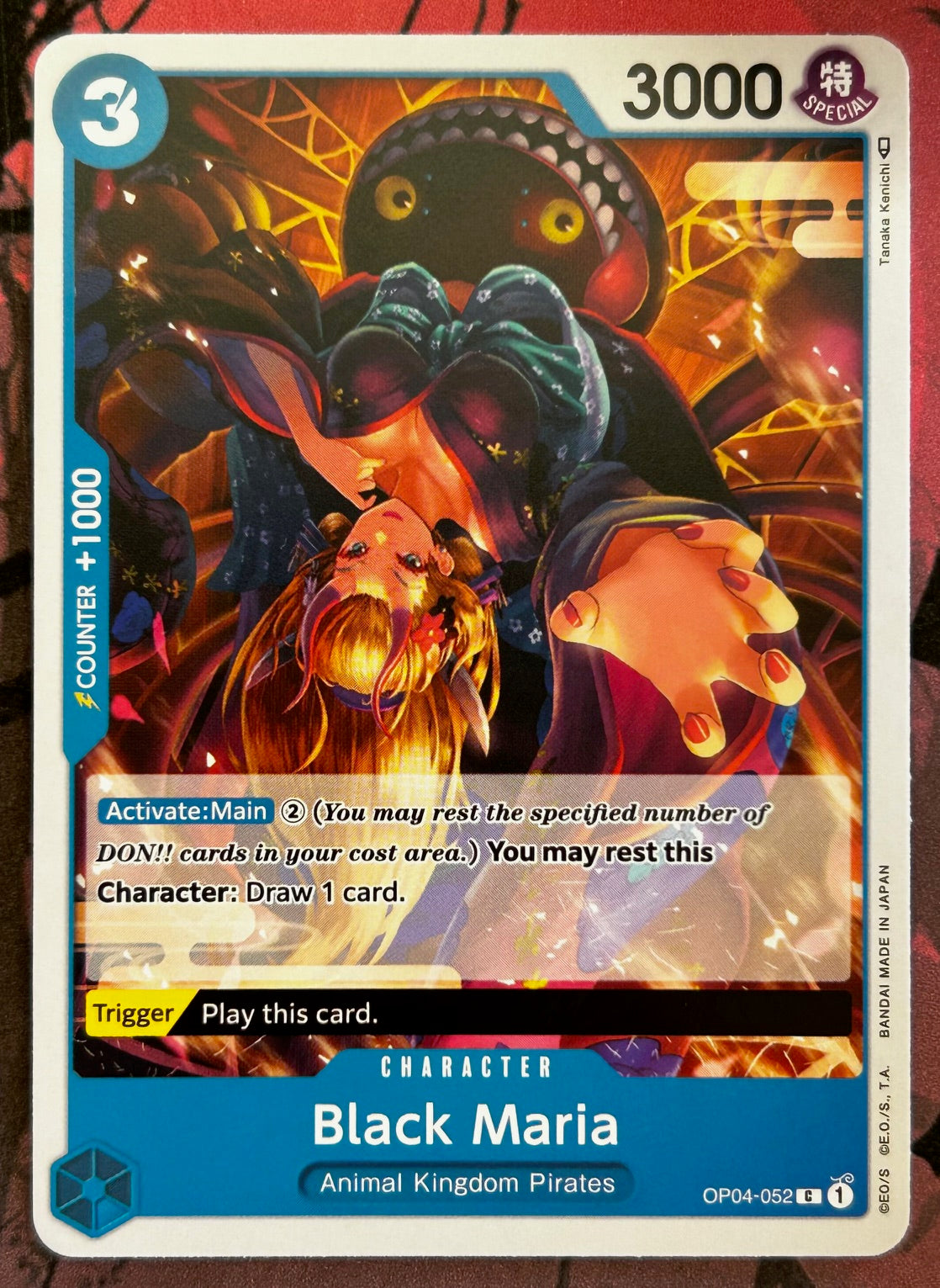OP04-052 BLACK MARIA One Piece Character Card (Blue) English JaqJnr OP04-052 BLACK MARIA One Piece Character Card (Blue) English JaqJnr