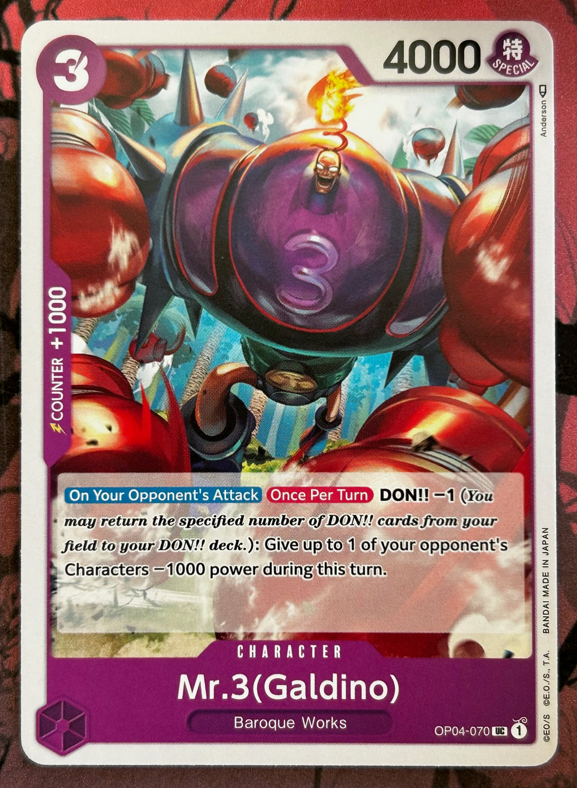 OP04-070 MR.3 (GALDINO) One Piece Character Card (Purple) English