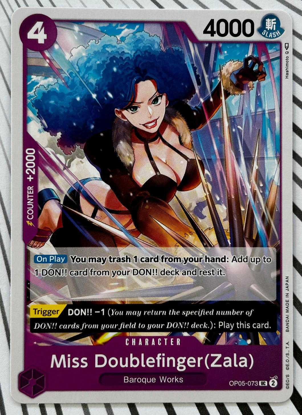OP05-073 MISS DOUBLEFINGER (ZALA) One Piece Character Card (Purple
