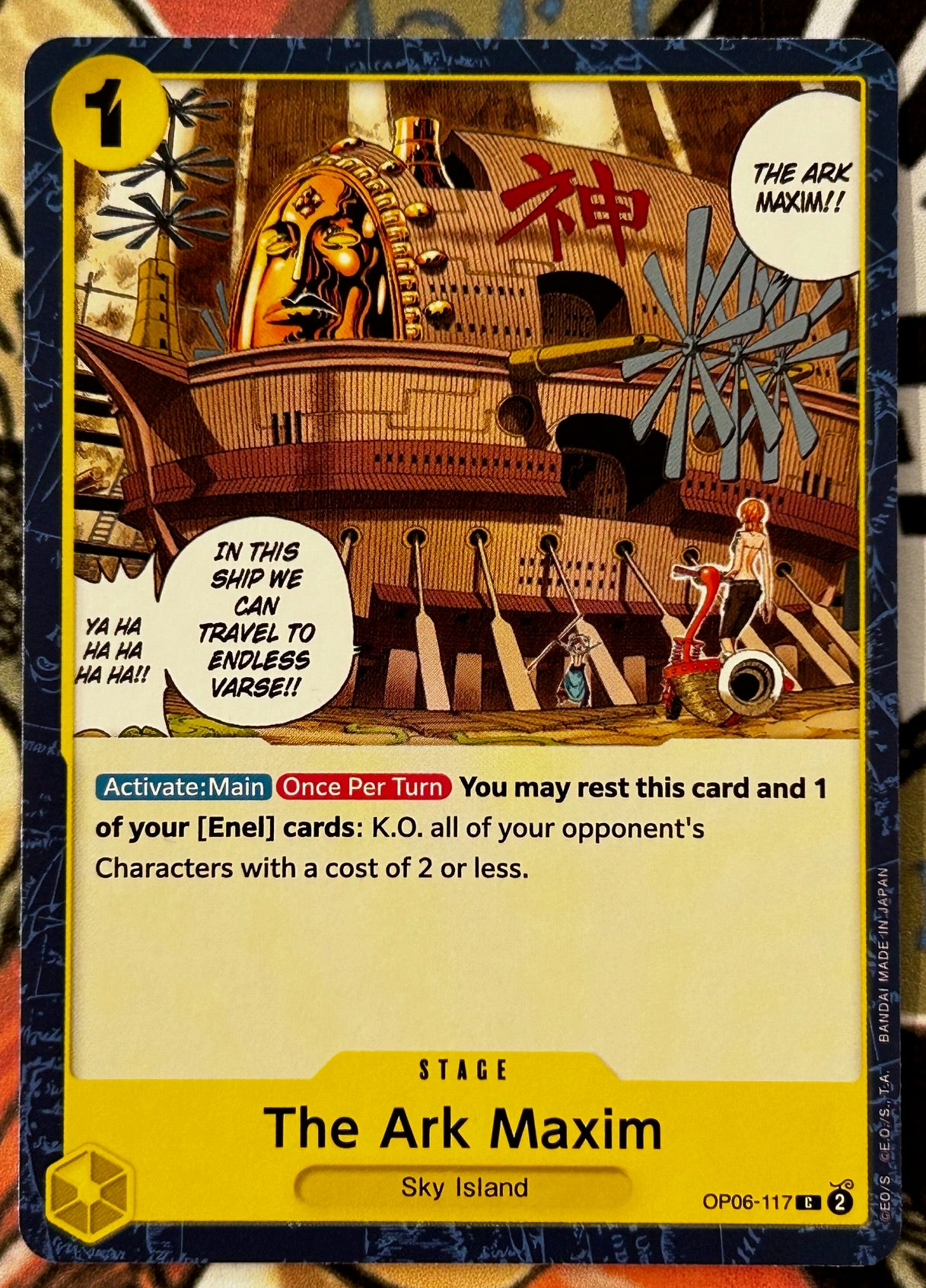 OP06-117 THE ARK MAXIM One Piece Stage Card (Yellow) English