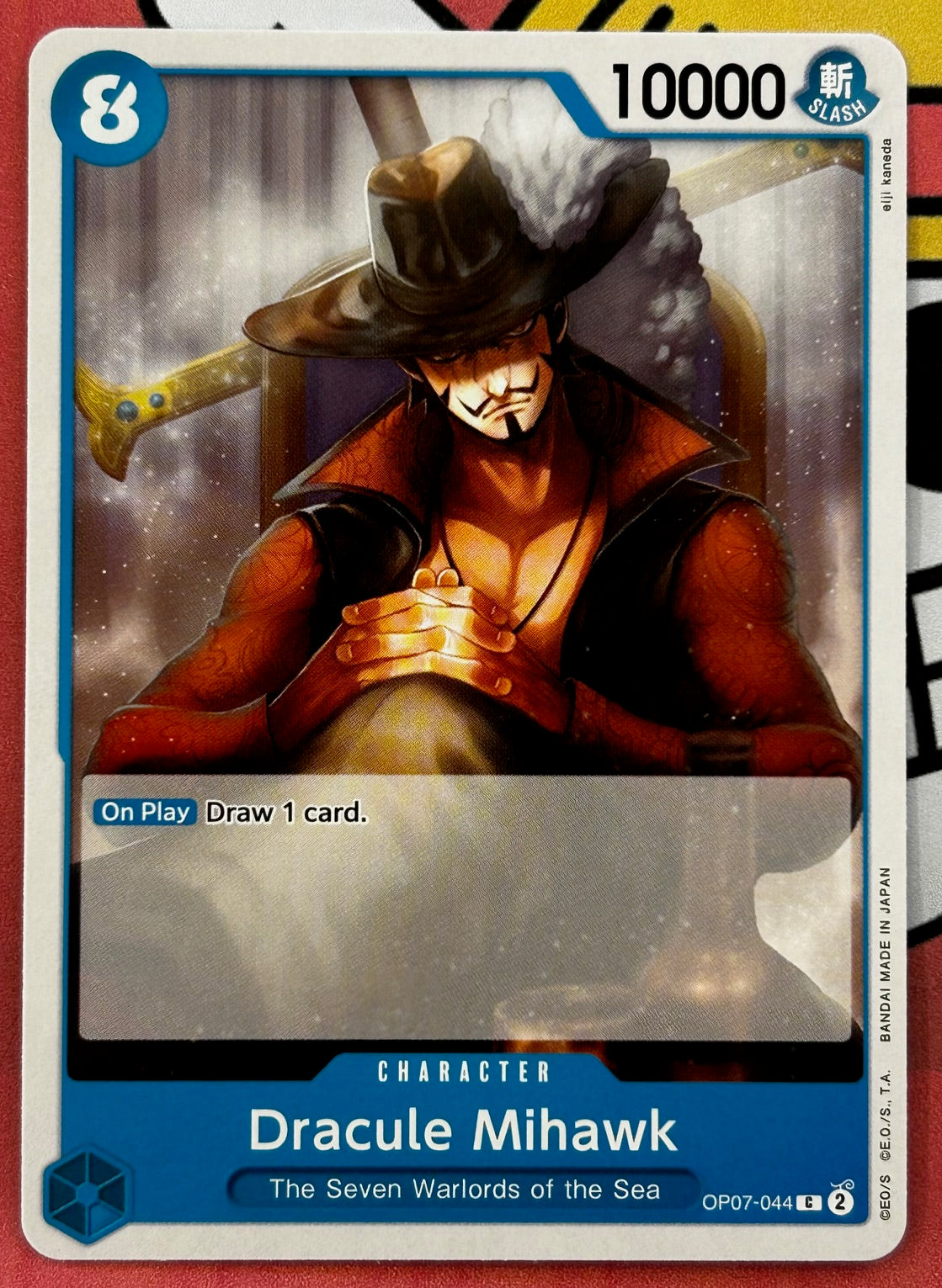 OP07-044 DRACULE MIHAWK One Piece Character Card (Blue) English – JaqJnr