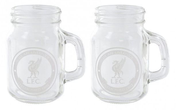 Official LIVERPOOL FC Mason Jar Shot Glasses 2 Pack (LFC Store Exclusive)