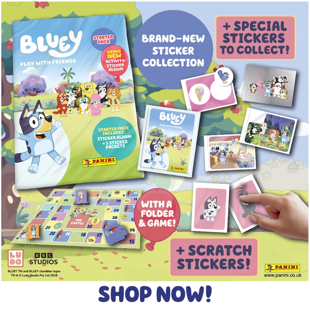 Panini 2025 Bluey Play With Friends Sticker Collection - Starter Pack