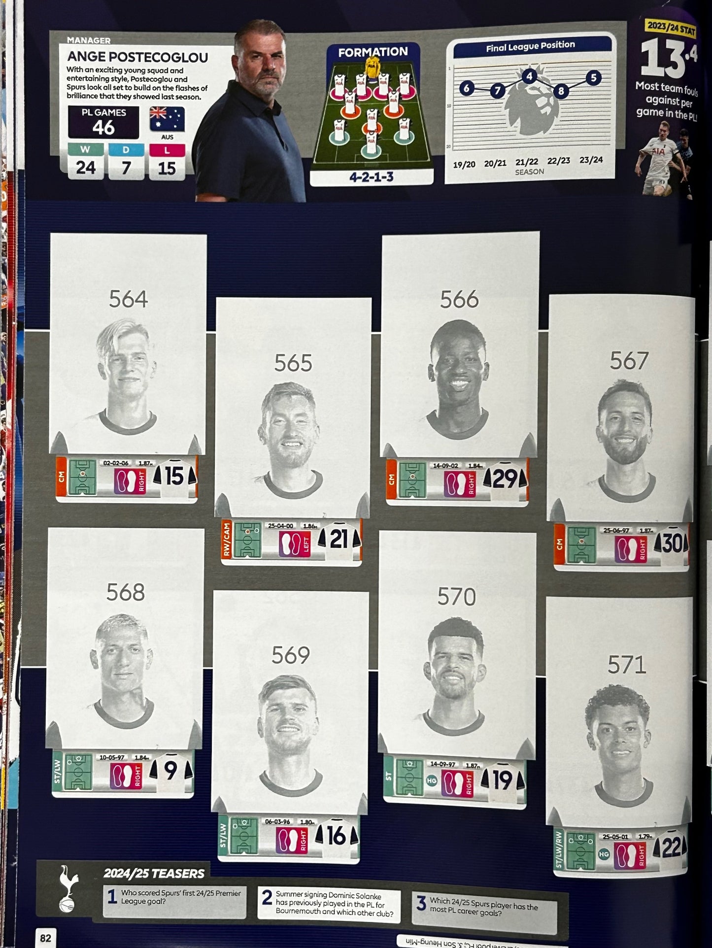 2025 Panini Premier League Sticker Collection - Sticker Album with 6 Stickers