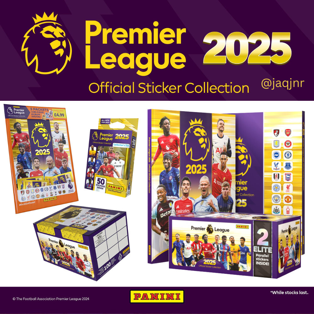 2025 Panini Premier League Sticker Collection - Box of 120 Sticker Packets (600 Stickers)