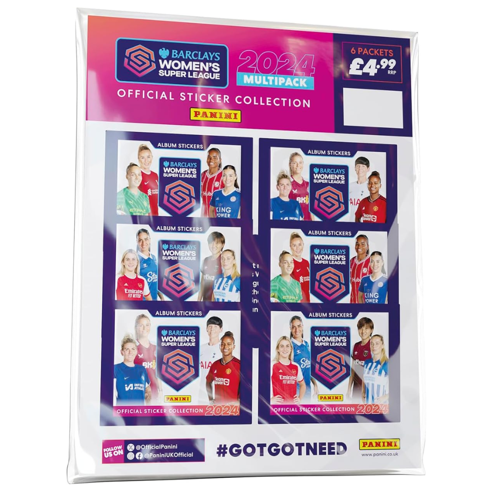 Panini Women's Super League 2024 Official Sticker Collection - Multipack with 6 Sticker Packs