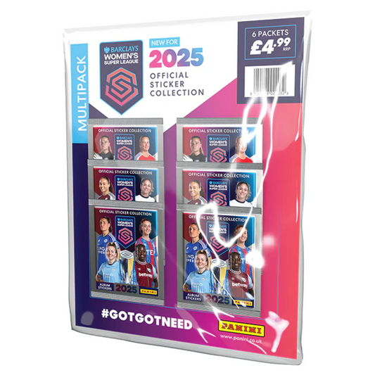 Panini Women's Super League 2025 Official Sticker Collection - Multipack with 6 Sticker Packets